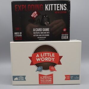 A Little Wordy Game & Exploding Kittens Card Game Lot Ages 10+ Lot of 2
